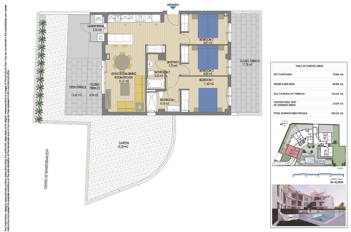 Apartment with 3 bedrooms, 85m² in Javea Xabia, Spain [ID: 0137-SP1761]