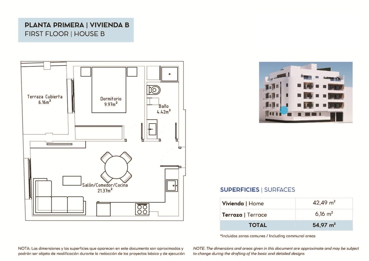 Квартира с 1 спальней, 42м² в Торревьеха, Испания [ID: 0137-N9924]