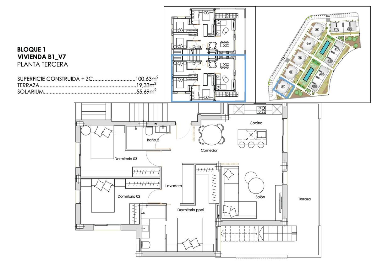Пентхаус з 3 спальнями, 100м² в Торре-Пачеко, Іспанія [ID: 0137-N9918]