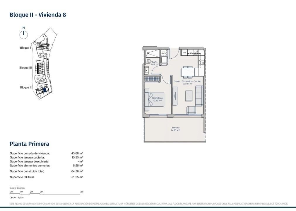 Квартира з 1 спальнею, 51м² в Фінестрат, Іспанія [ID: 0137-SP1799]