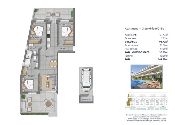 Квартира в Лос-Алькасарес, Іспанія, 93м² - зображення 12