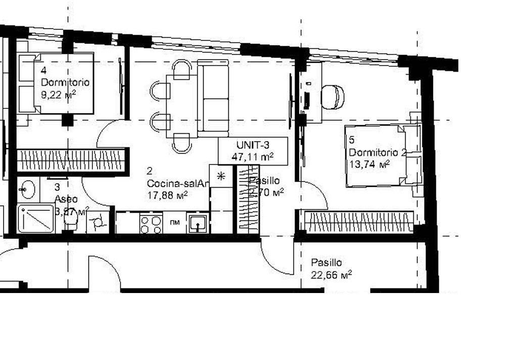 Квартира с 2 спальнями, 47м² в Рельеу, Испания [ID: 0137-SP1858]