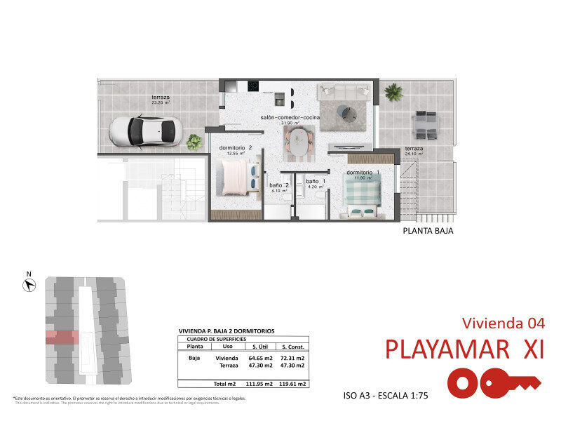 Квартира з 3 спальнями, 75м² в Пілар-де-ла-Орадада, Іспанія [ID: 0152-548498_24942]