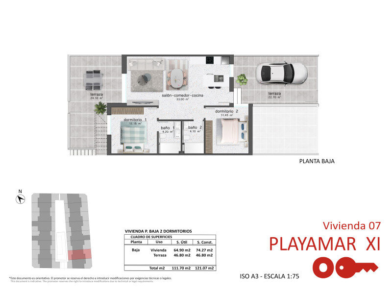 Квартира з 3 спальнями, 75м² в Пілар-де-ла-Орадада, Іспанія [ID: 0152-548498_24942]