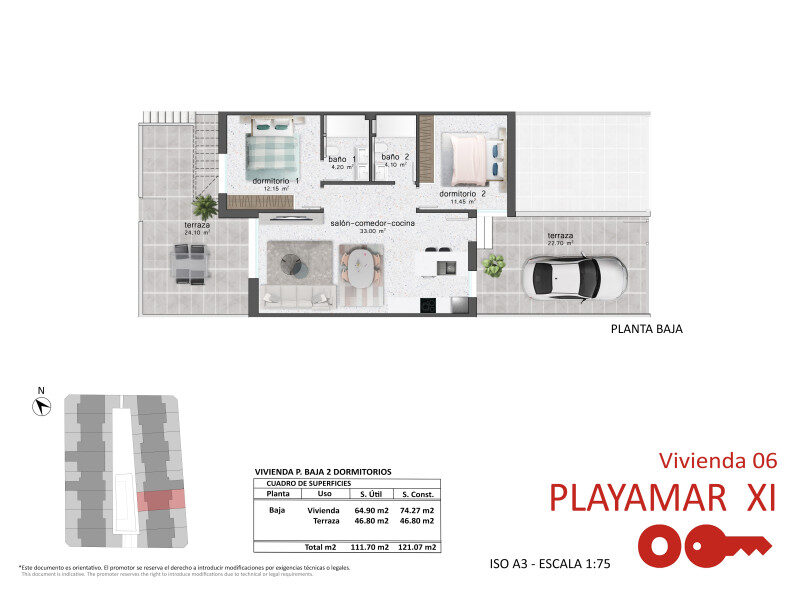 Квартира з 3 спальнями, 75м² в Пілар-де-ла-Орадада, Іспанія [ID: 0152-548498_24942]