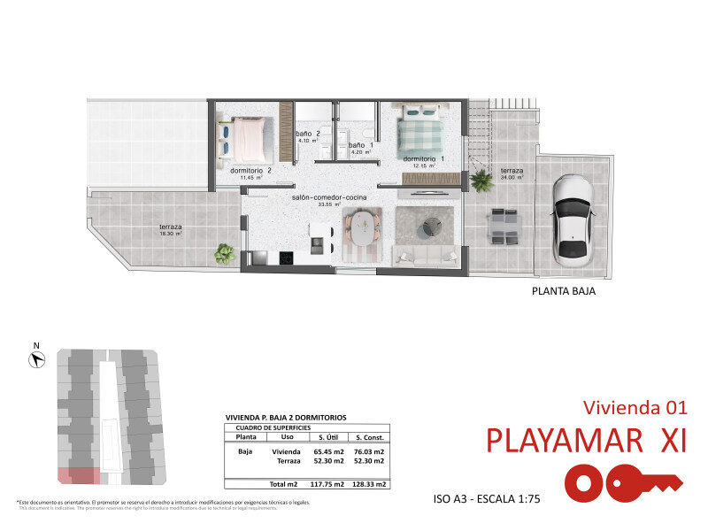 Квартира з 3 спальнями, 75м² в Пілар-де-ла-Орадада, Іспанія [ID: 0152-548498_24942]