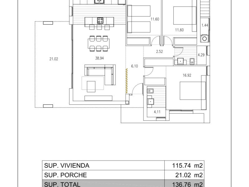 Willa z 3 sypialniami, 136m² w Torrevieja, Hiszpania [ID: 0152-67822_24857]