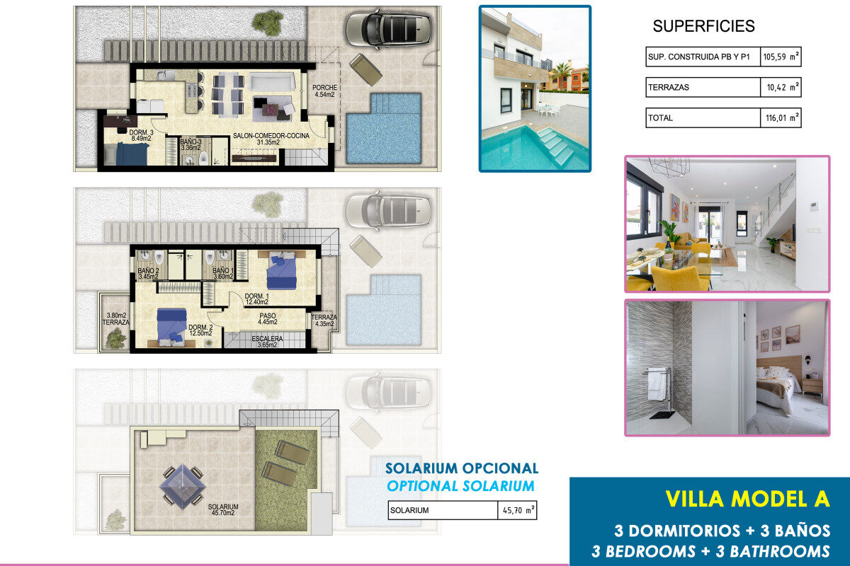 Willa z 3 sypialniami, 116m² w Torrevieja, Hiszpania [ID: 0152-67751_53101]