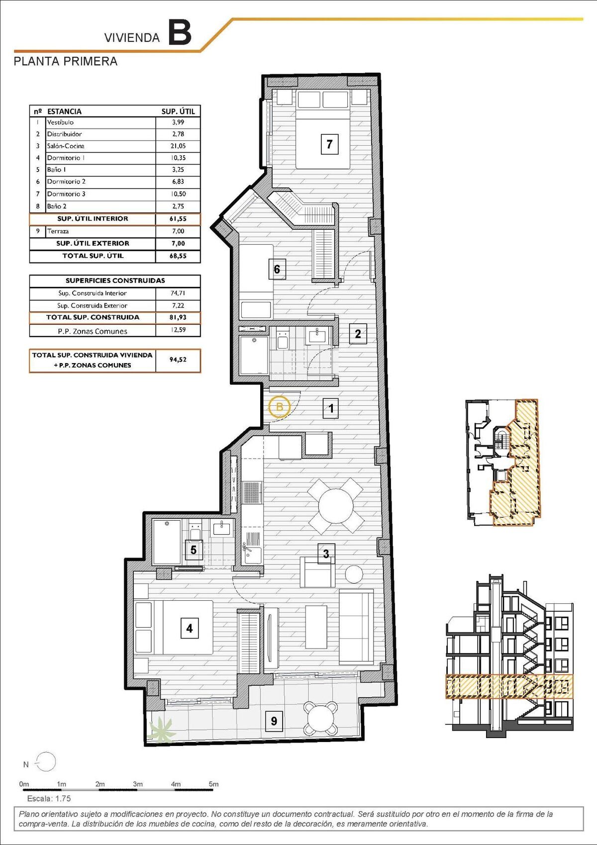 Квартира з 3 спальнями, 81м² в Гуардамар-дель-Сегура, Іспанія [ID: 0137-N10015]