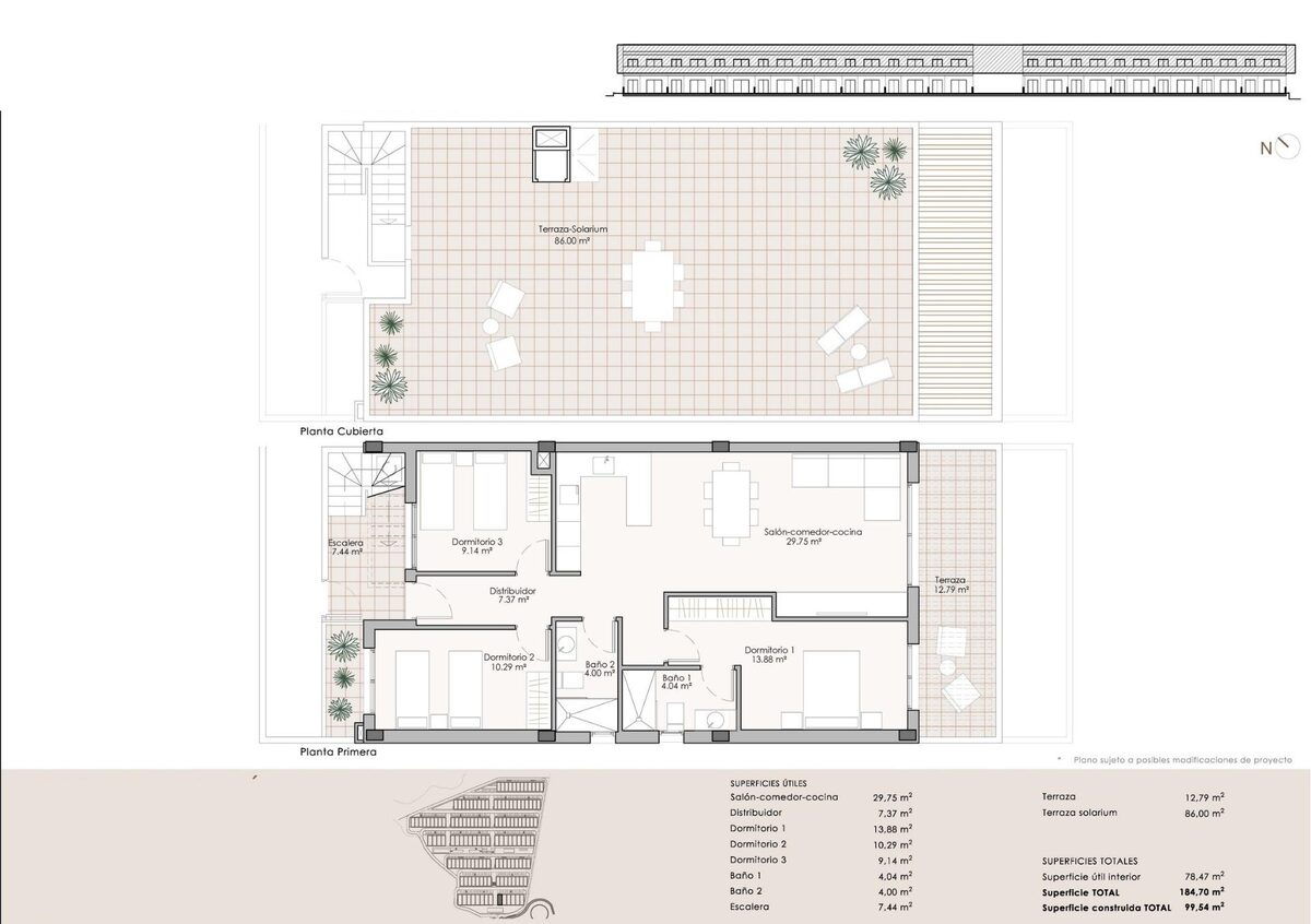Penthouse z 3 sypialniami, 97m² w Pulpi, Hiszpania [ID: 0137-N10035]