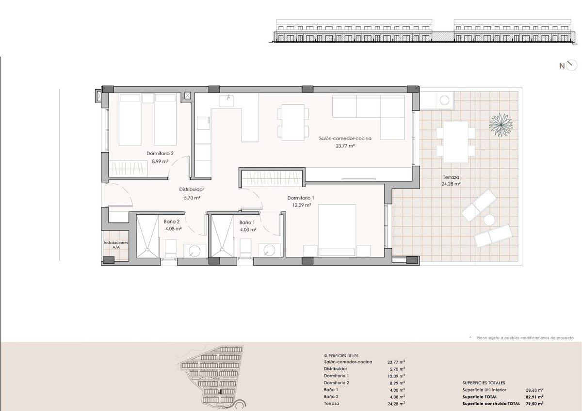 Apartamenty z 2 sypialniami, 77m² w Pulpi, Hiszpania [ID: 0137-N10032]