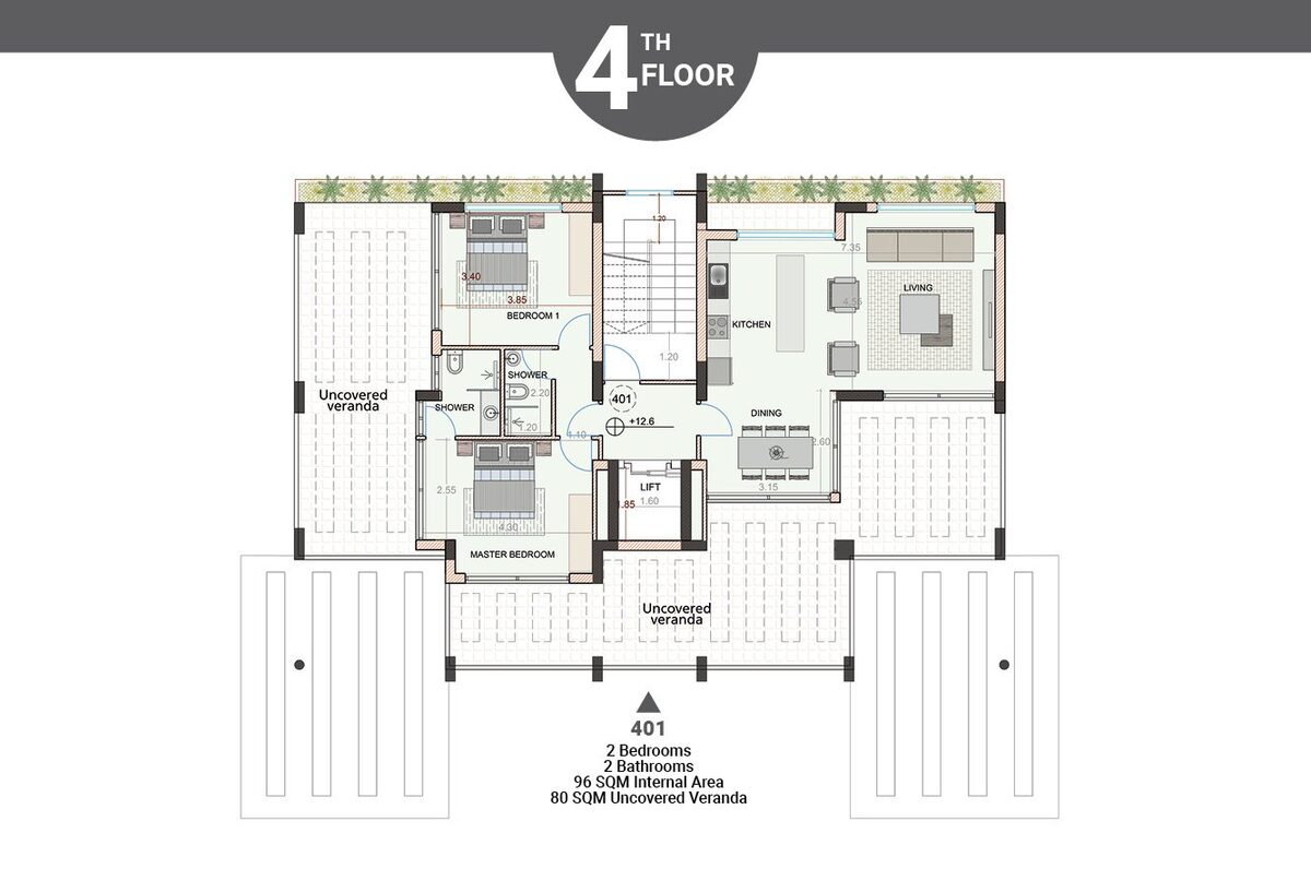 Пентхаус с 2 спальнями, 78.00м² в universal, Кипр [ID: 0602-1122]