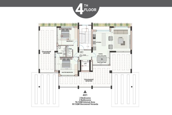 Пентхаус в universal, Кипр, 78.00м² - изображение 9
