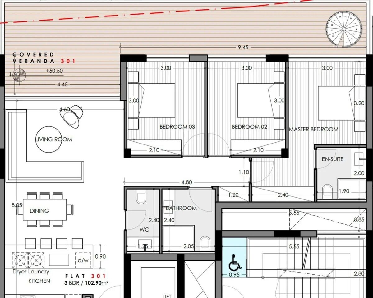 Пентхаус з 3 спальнями, 103.00м² в agios-athanasios, Кіпр [ID: 0602-2415]