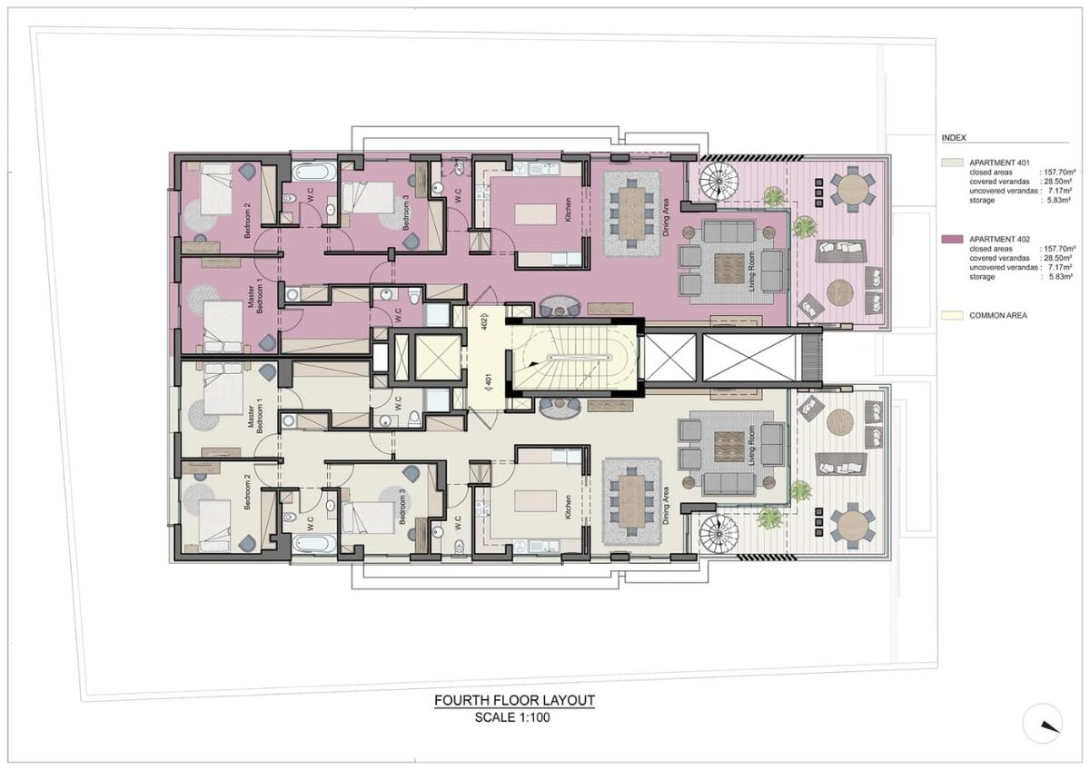 Пентхаус з 3 спальнями, 158.00м² в neapolis, Кіпр [ID: 0602-4842]