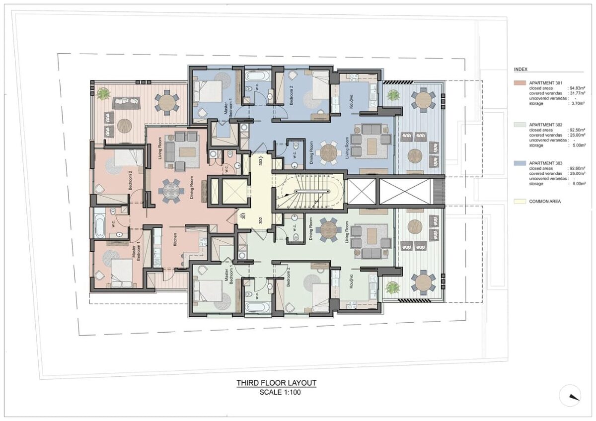 Пентхаус з 3 спальнями, 158.00м² в neapolis, Кіпр [ID: 0602-4842]