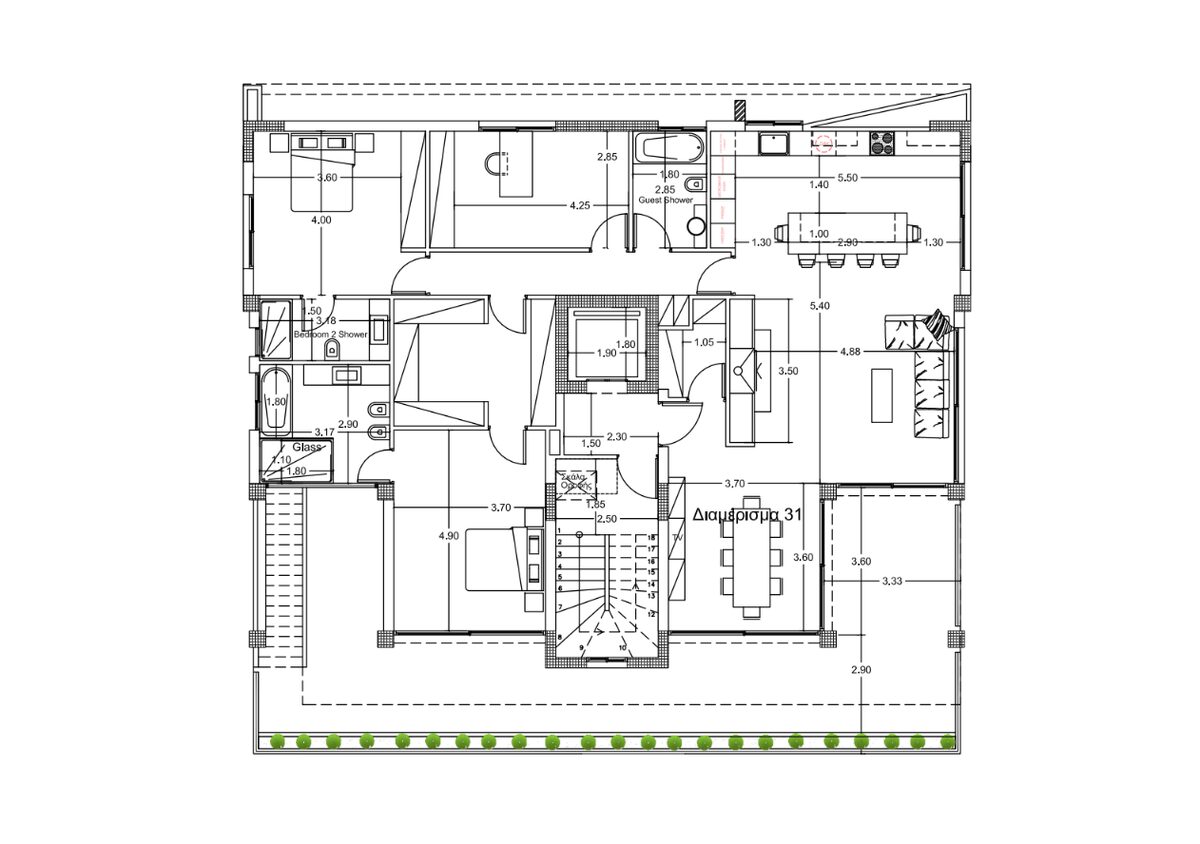 Penthouse with 2 bedrooms, 181.00m² in mesa-geitonia, Cyprus [ID: 0602-6113]