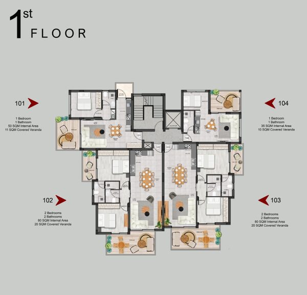 Квартира в agios-athanasios, Кипр, 35.00м² - изображение 2