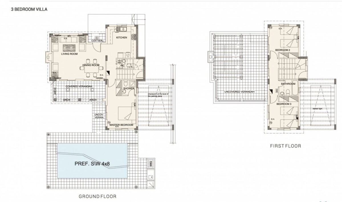 houses с 3 спальнями, 126.00м² в monagroulli, Кипр [ID: 0602-7904]