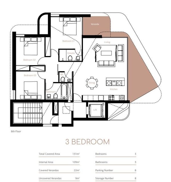 Квартира в kamares, Кіпр, 109.00м² - зображення 10
