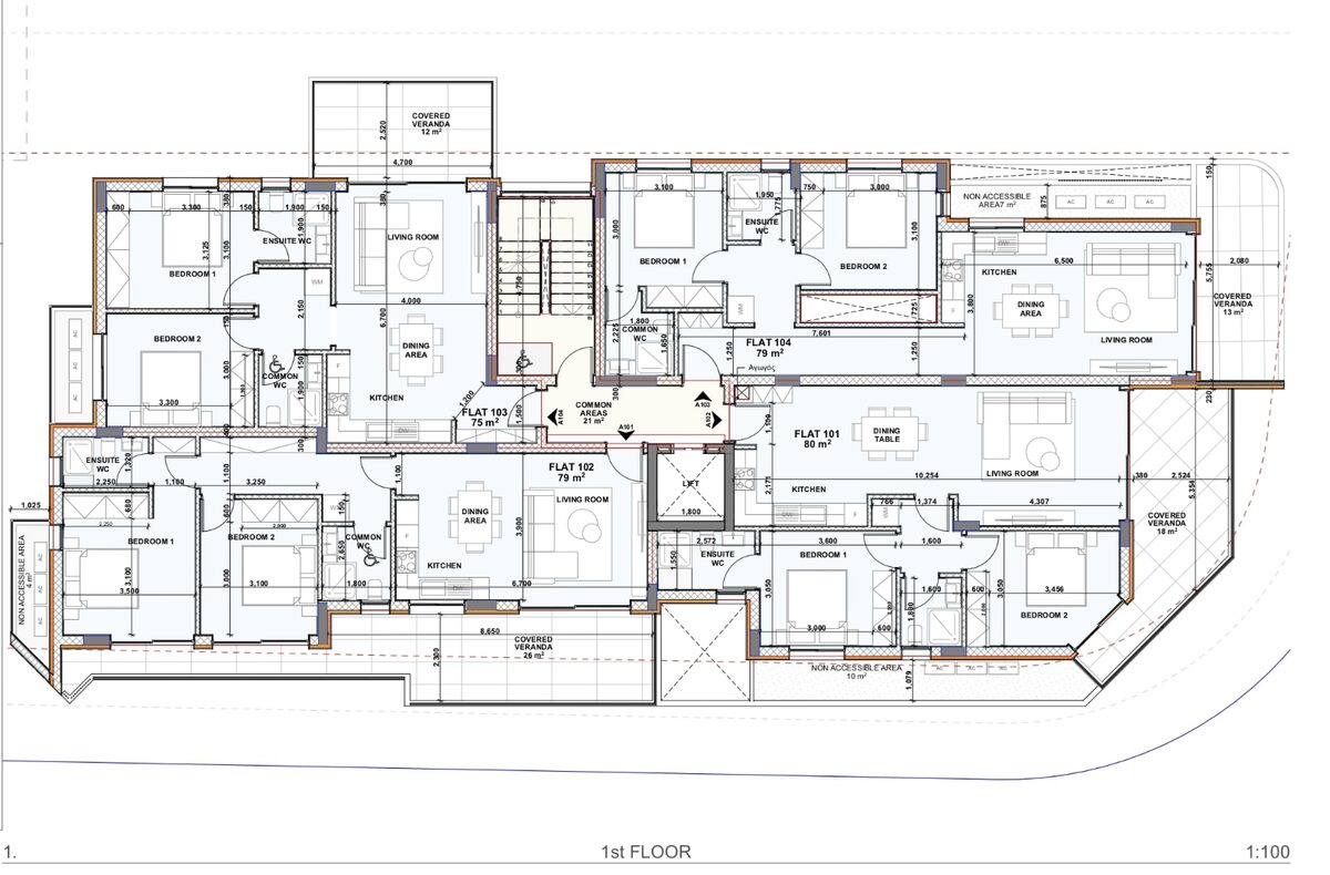 Apartment with 2 bedrooms, 78.00m² in livadia, Cyprus [ID: 0602-232242]