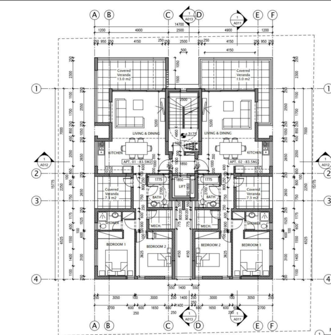 Apartament z 2 sypialniami, 83.00m² w finikoudes, Cypr [ID: 0602-232452]