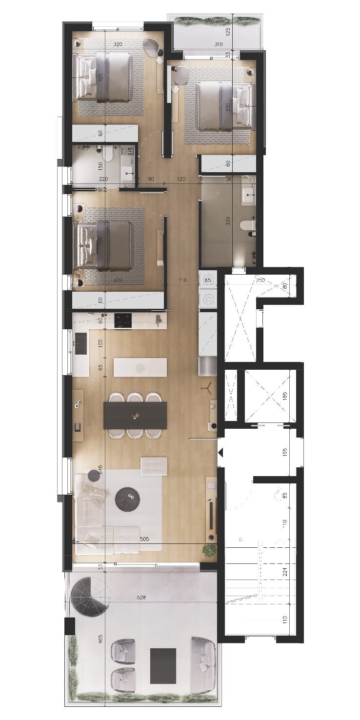 Пентхаус с 3 спальнями, 112.00м² в agios-athanasios, Кипр [ID: 0602-232475]
