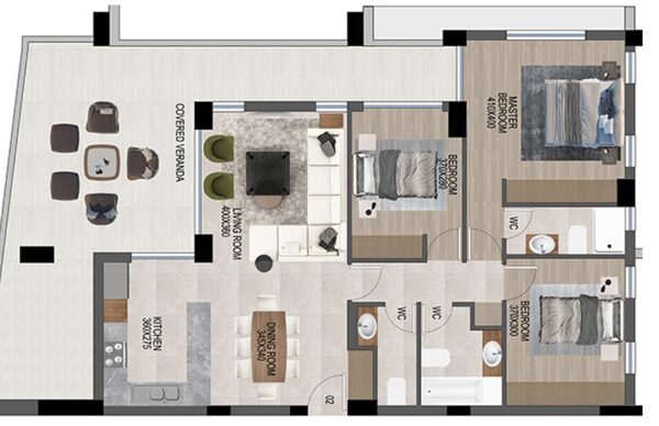 Квартира в mouttagiaka-tourist-area, Кипр, 106.00м² - изображение 9