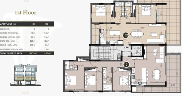 Квартира в germasogeia, Кипр, 110.00м² - изображение 5