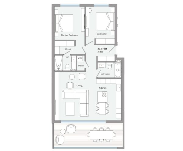 Квартира в germasogeia, Кипр, 101.00м² - изображение 8