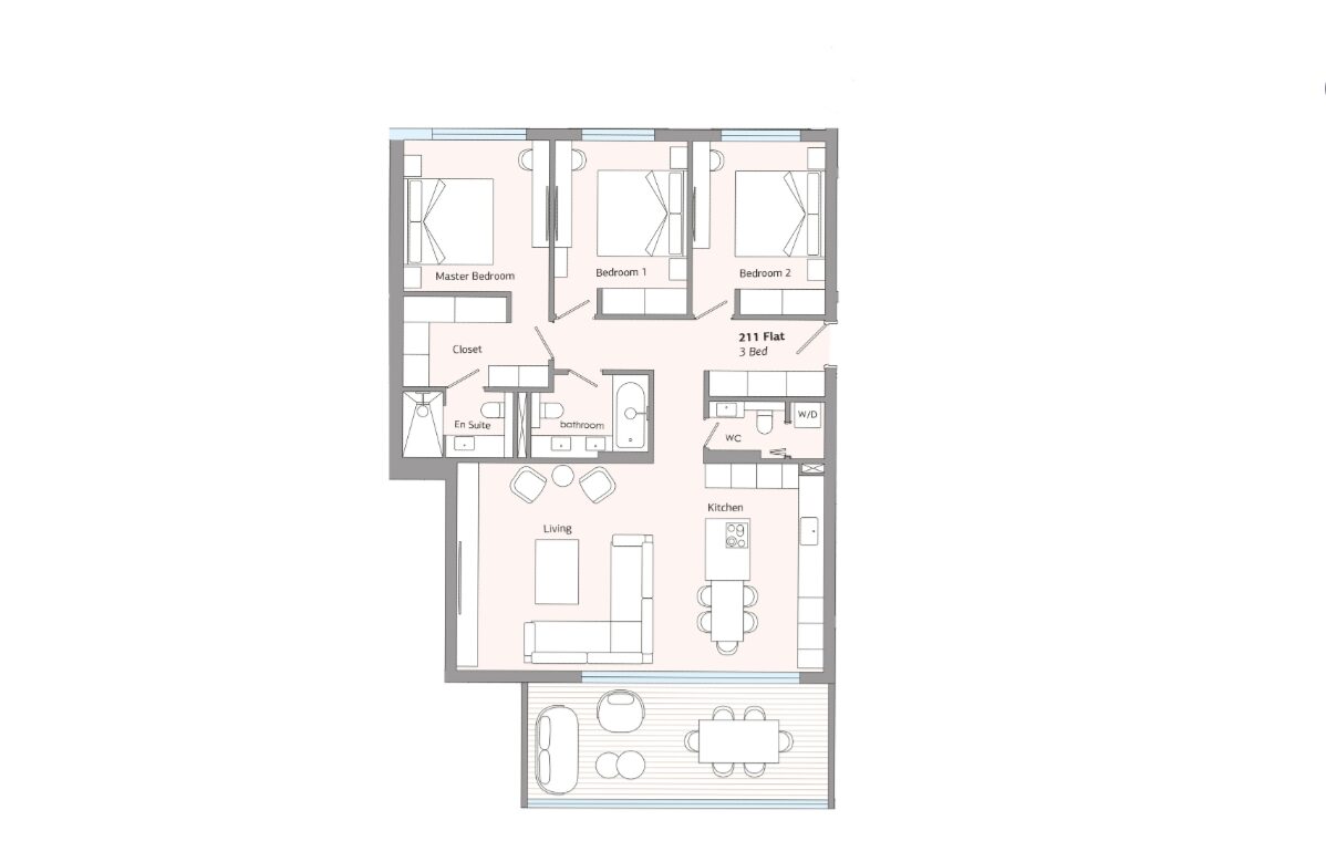 Квартира с 3 спальнями, 125.00м² в germasogeia, Кипр [ID: 0602-238508]
