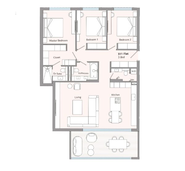 Квартира в germasogeia, Кипр, 123.00м² - изображение 7