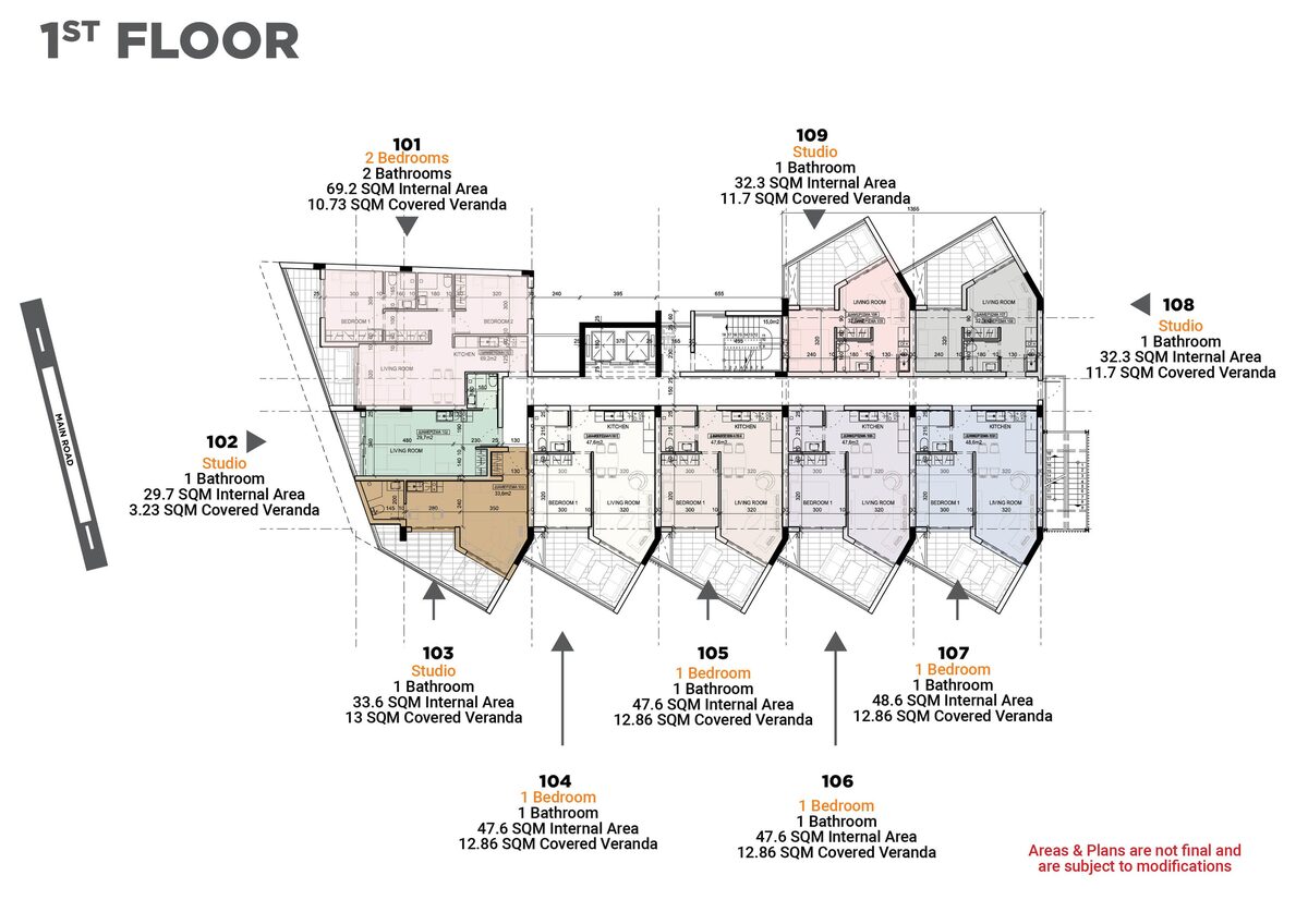 Квартира с 1 спальней, 48.00м² в finikoudes, Кипр [ID: 0602-238593]