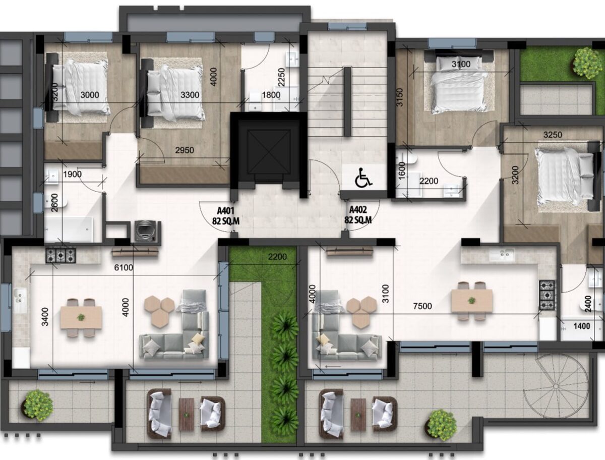 Apartament z 3 sypialniami, 82.00m² w drosia, Cypr [ID: 0602-239457]
