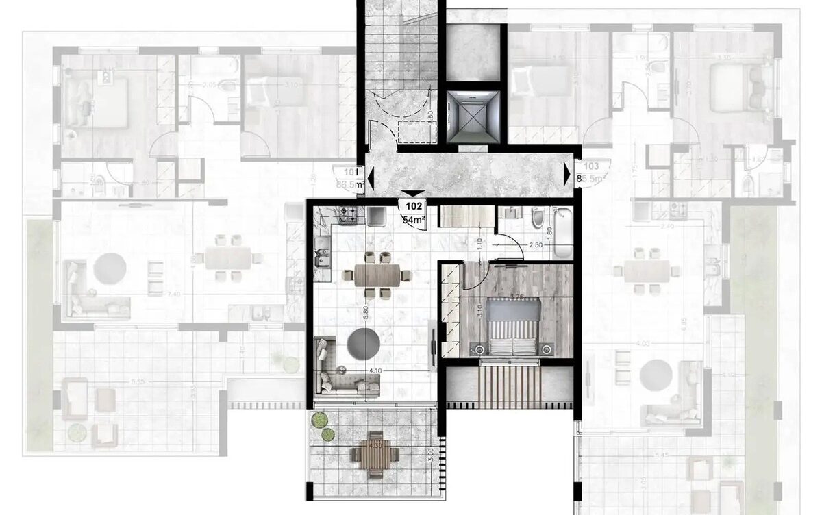 Квартира з 2 спальнями в agia-fyla, Кіпр [ID: 0602-243596]