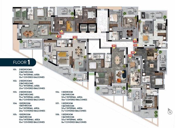 Пентхаус в livadia, Кипр, 75.00м² - изображение 24