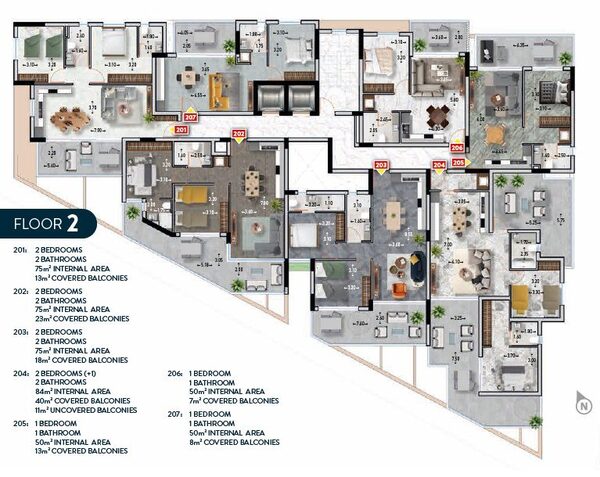 Пентхаус в livadia, Кипр, 75.00м² - изображение 23