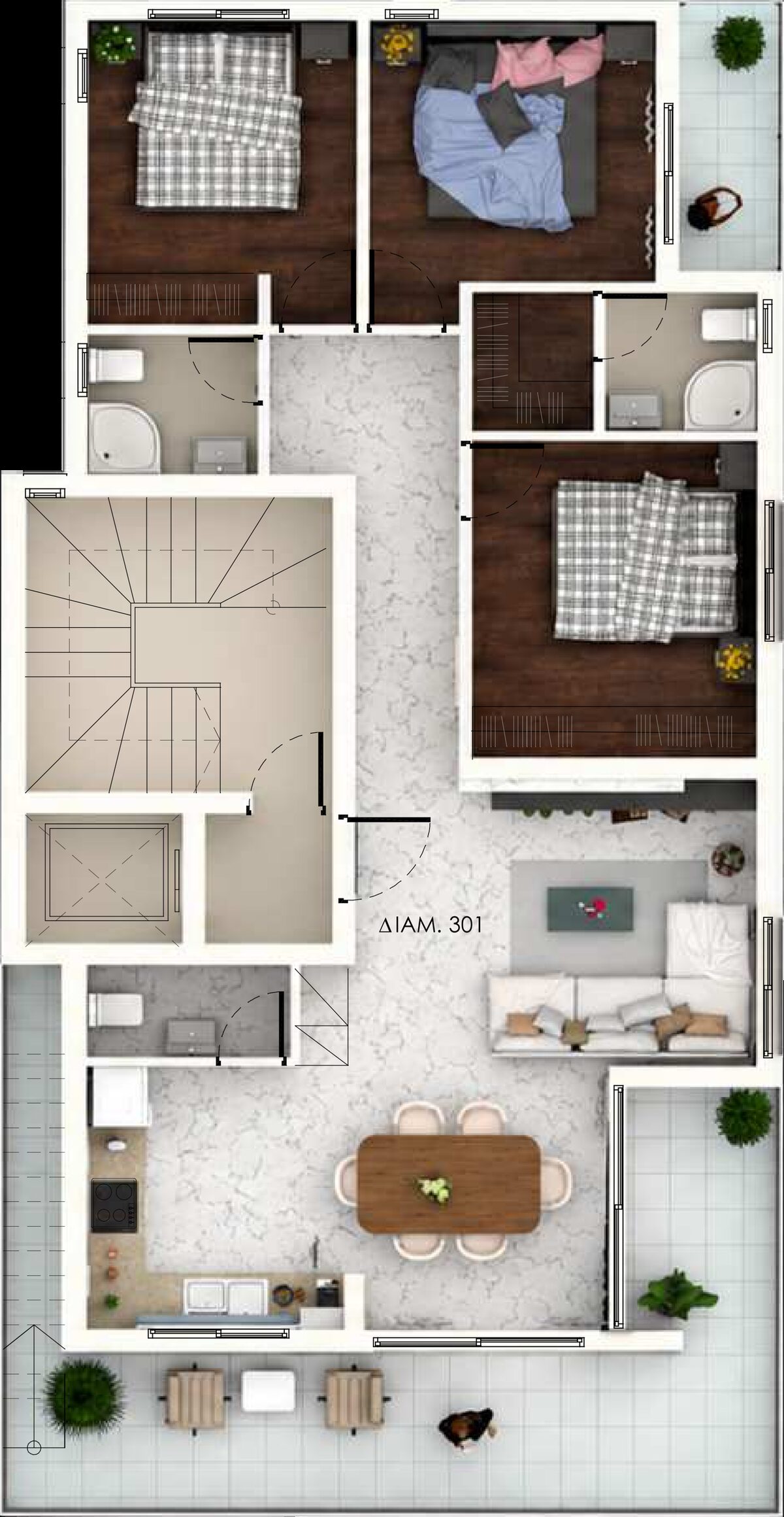 Apartament z 3 sypialniami, 100.00m² w kamares, Cypr [ID: 0602-245667]