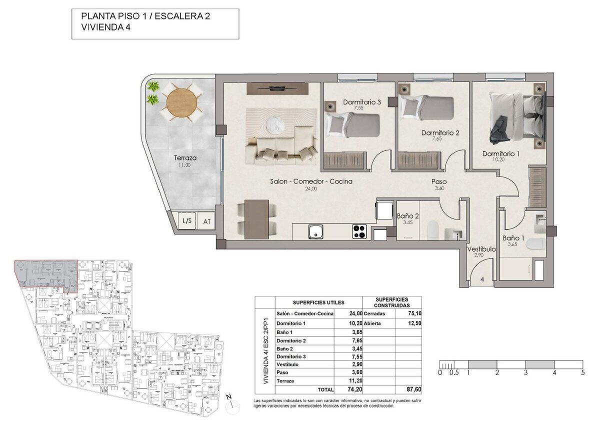 Апартаменти з 3 спальнями, 87м² в Санта-Пола, Іспанія [ID: 0137-N10047]