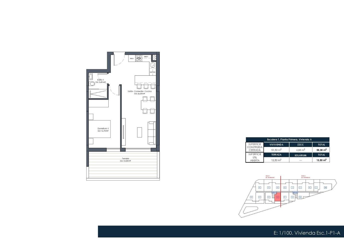 Апартаменты с 1 спальней, 51м² в Форментера-дель-Сегура, Испания [ID: 0137-N10071]