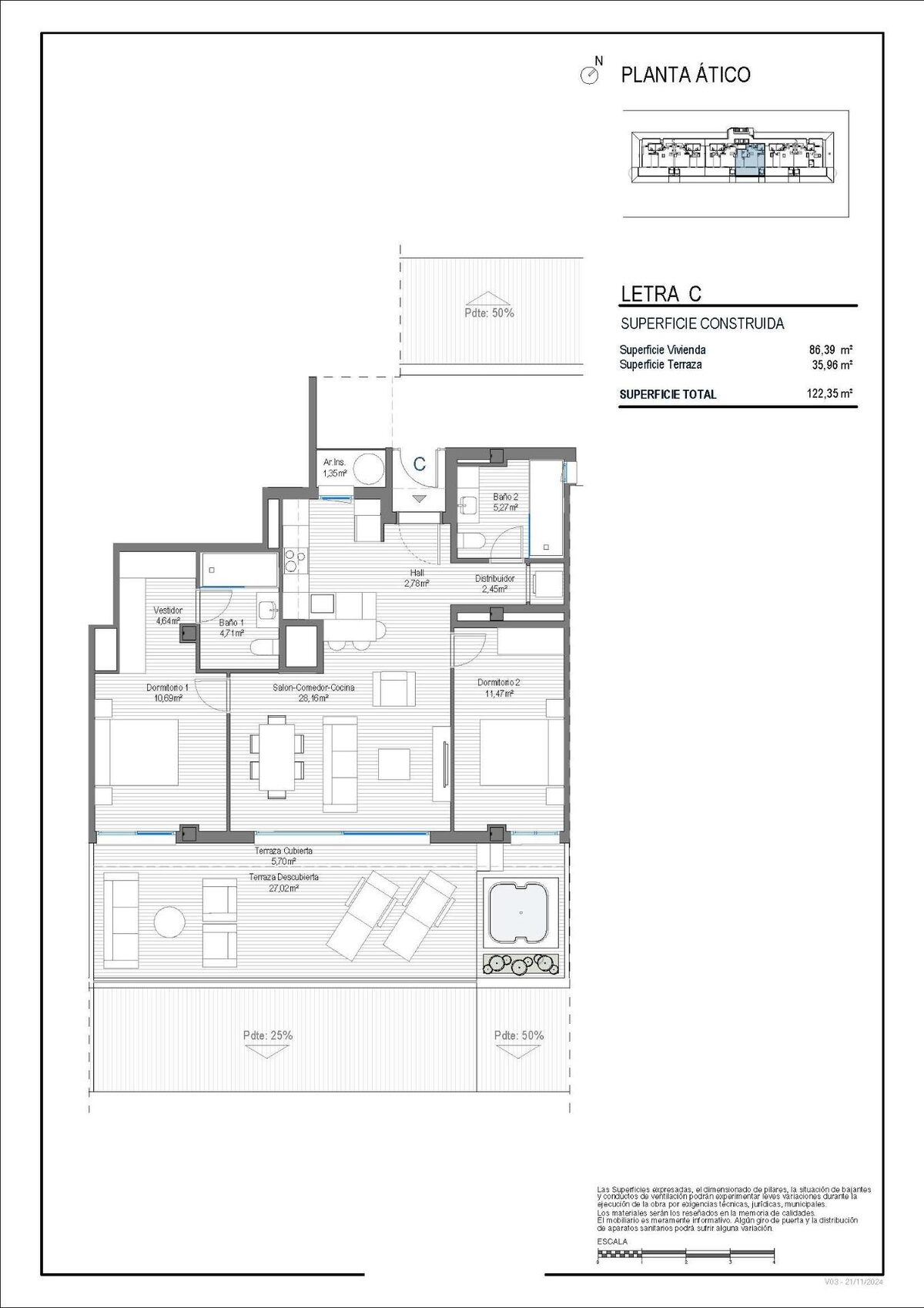 Пентхаус с 2 спальнями, 86м² в Фуэнхирола, Испания [ID: 0137-SP1912]