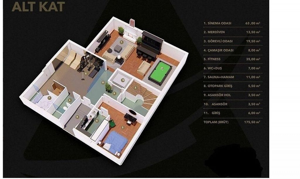 Willa z 6 sypialniami, 620m² w Antalya, Turcja [ID: 0301-104857]