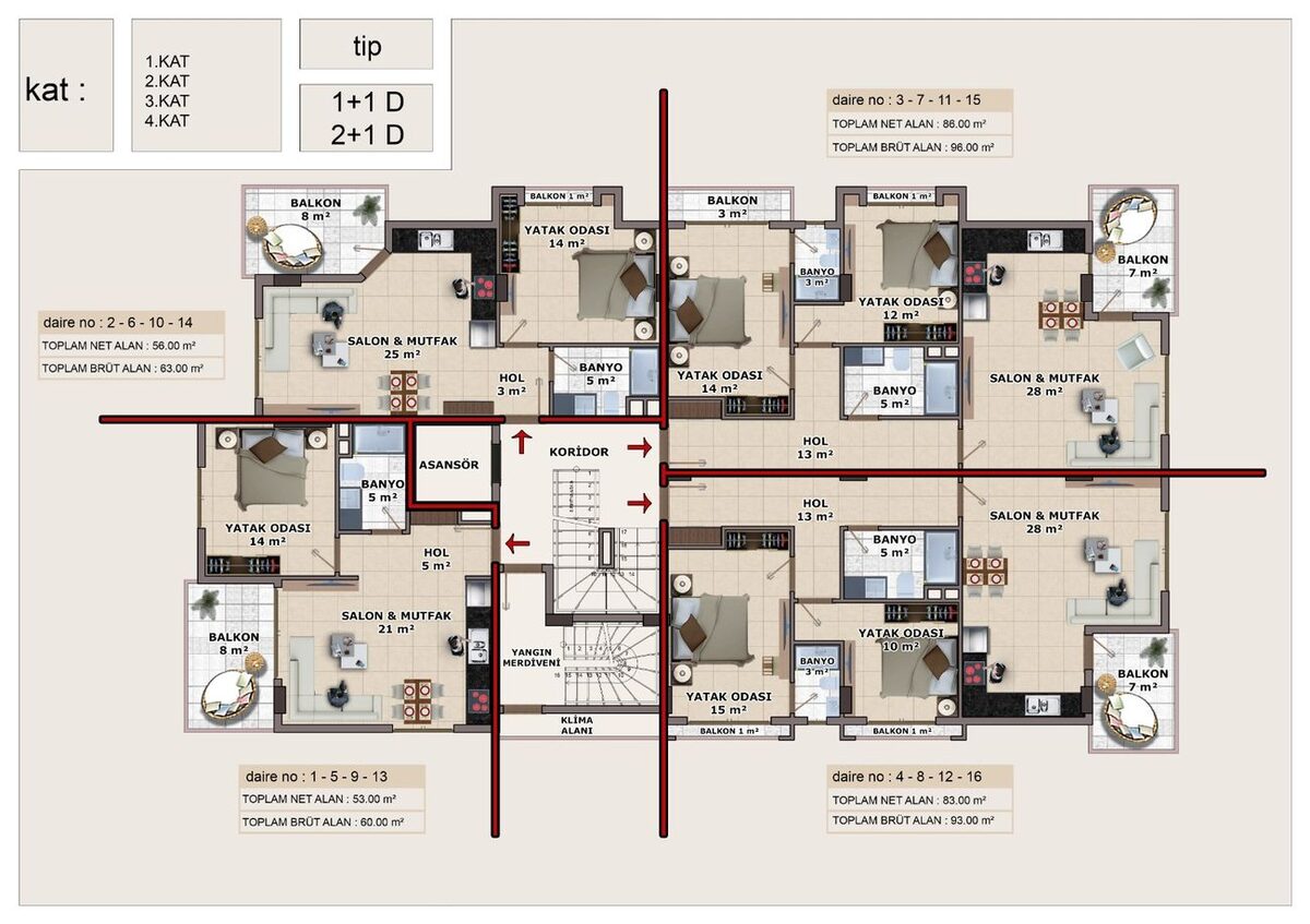 Квартира с 1 спальней, 60м² в Алания, Турция [ID: 0301-104922]