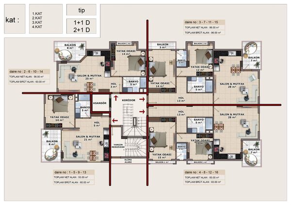 Квартира в Аланія, Туреччина, 60м² - зображення 11
