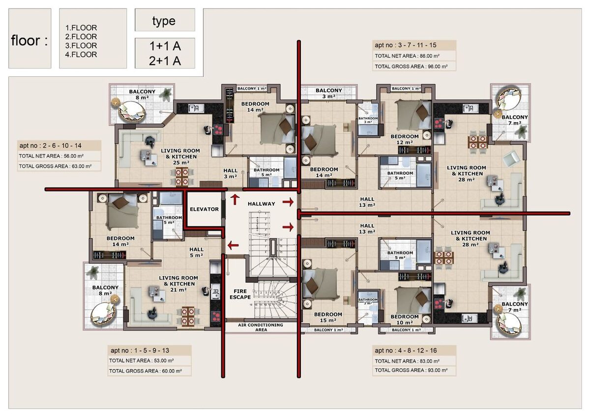 Квартира с 1 спальней, 60м² в Алания, Турция [ID: 0301-104922]