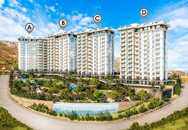 Апартаменты 1 спальня 51 м² в Аланье, Турция