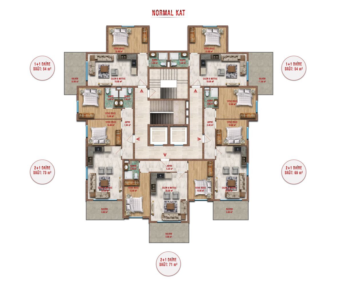 Квартира з 2 спальнями, 100м² в Аланія, Туреччина [ID: 0301-105054]
