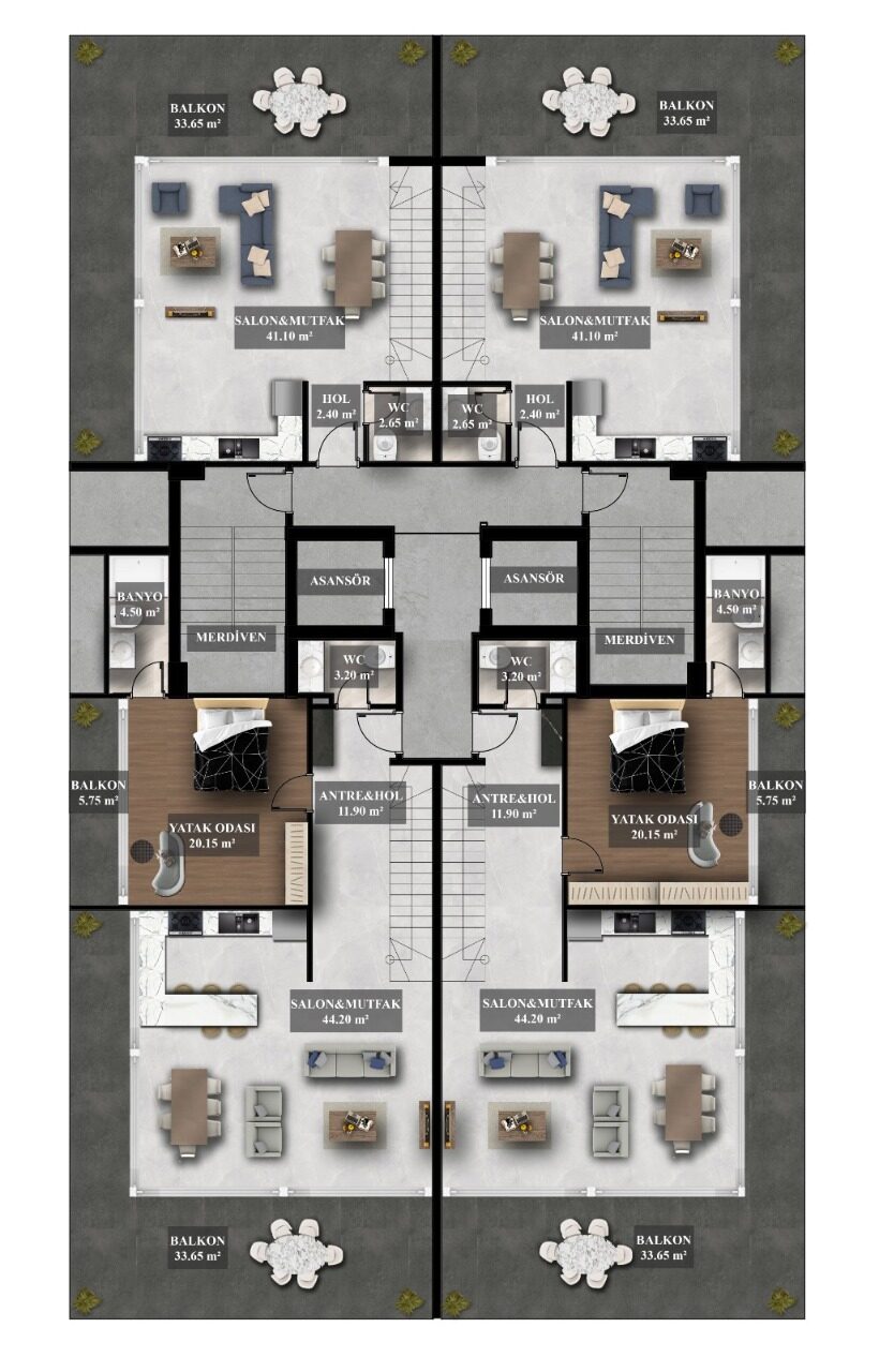 Квартира с 1 спальней, 70м² в Алания, Турция [ID: 0301-105087]