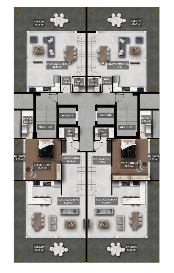Квартира в Аланія, Туреччина, 70м² - зображення 13