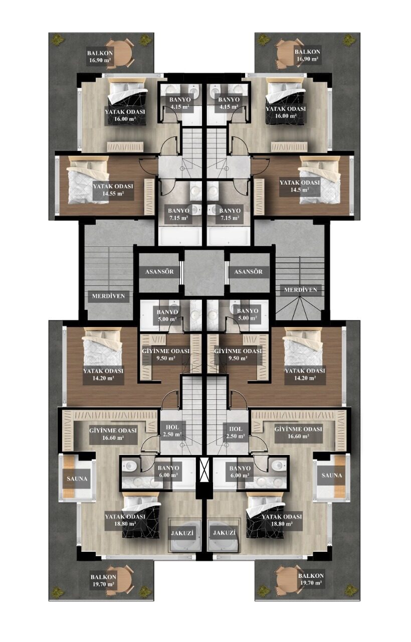 Квартира с 1 спальней, 70м² в Алания, Турция [ID: 0301-105087]